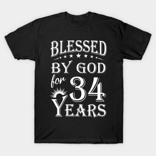 Blessed By God For 34 Years Christian T-Shirt